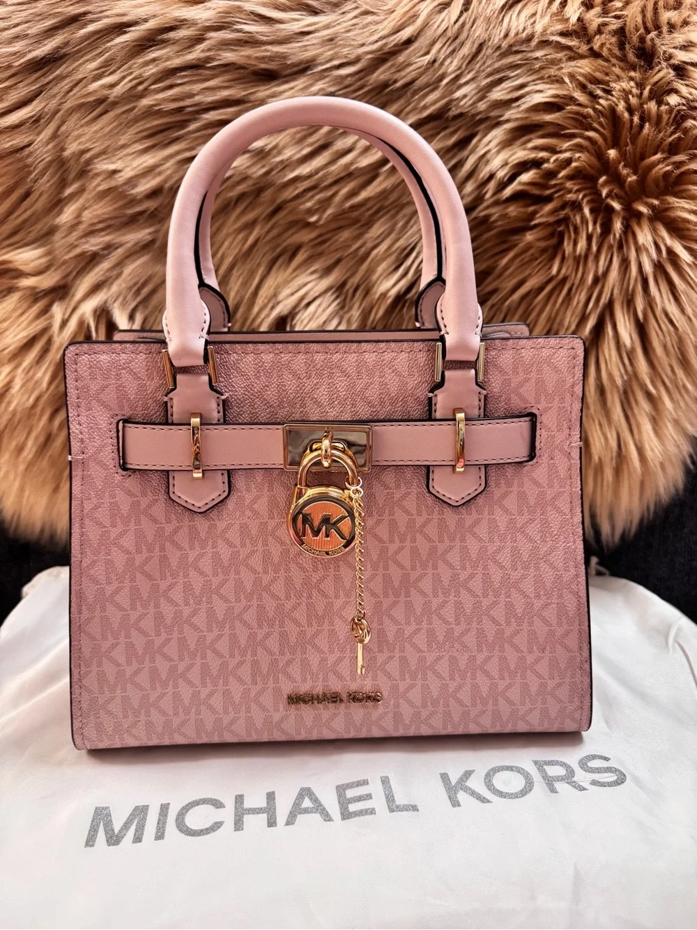 PRE-OWNED MK Hamilton Small Satchel Shoulder Crossbody Bag Powder Blush